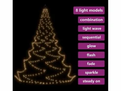 Best Árbol de pared con gancho metálico 720 LED blanco cálido 5 m Iluminación Exterior
