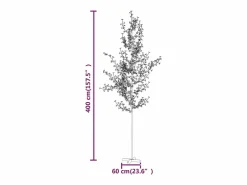 Outlet vidaxl Árbol LED con flor de cerezo 672 LED blanco cálido 400 cm Negro