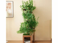 Online Merax Árbol para gatos - 60 x 45 x 190 cm - con 4 plataformas + agujeros para gatos - hojas extraíbles - MDF - Verde