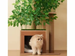 Online Merax Árbol para gatos - 60 x 45 x 190 cm - con 4 plataformas + agujeros para gatos - hojas extraíbles - MDF - Verde