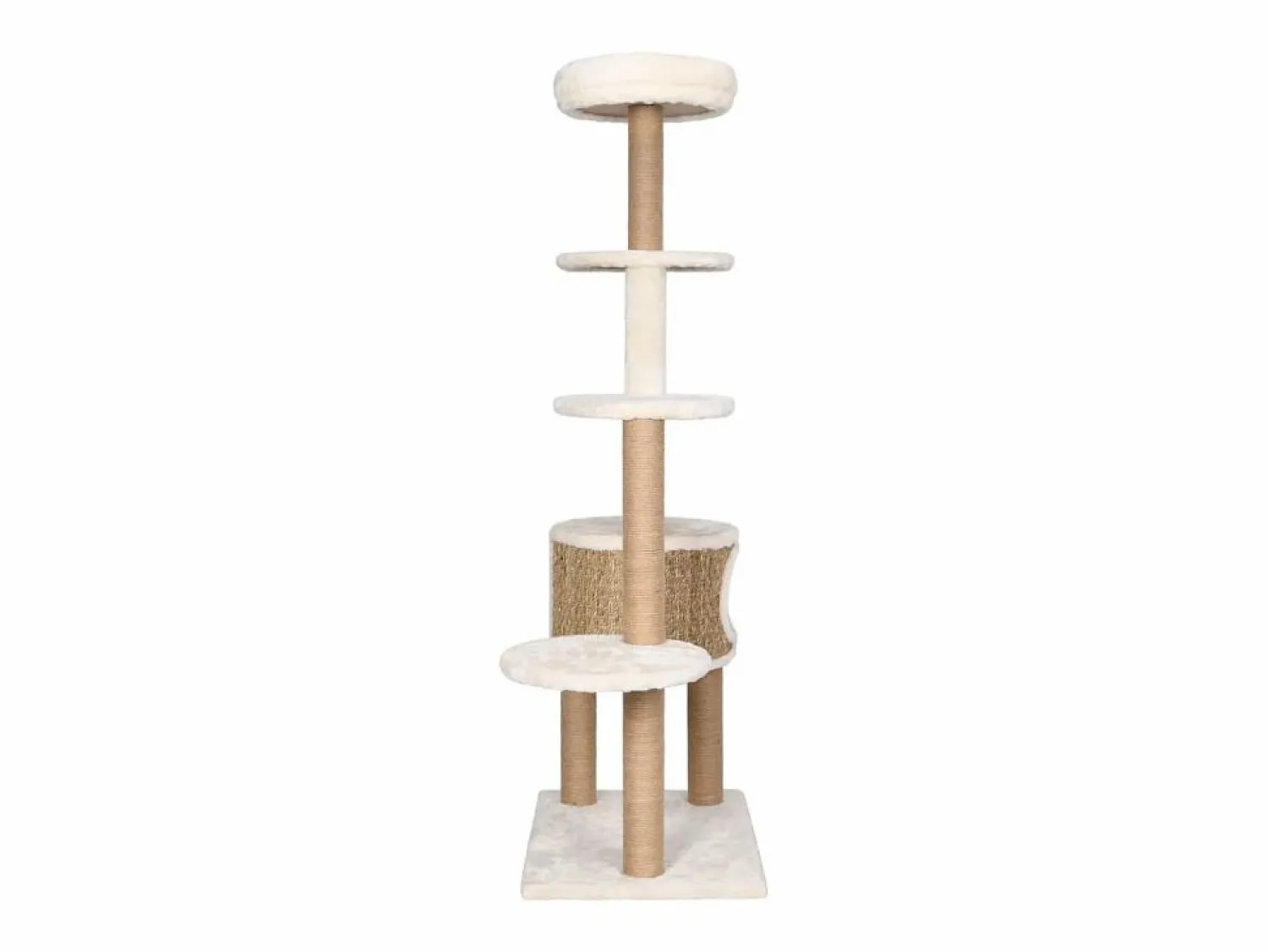 Clicnbuy Árbol para gatos cojín lujo poste rascador hierba marina 148 cm