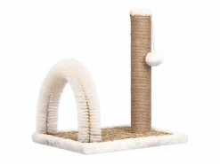 Discount Clicnbuy Árbol para gatos con cepillo de aseo y poste rascador Marru00f3n