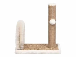 Discount Clicnbuy Árbol para gatos con cepillo de aseo y poste rascador Marru00f3n