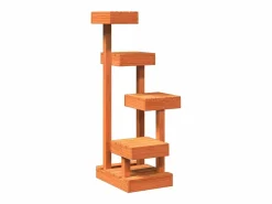 Clicnbuy Árbol para gatos madera maciza pino marrón cera 45,5x49x103 cm Marru00f3n