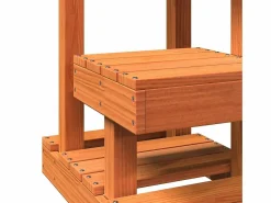 Clicnbuy Árbol para gatos madera maciza pino marrón cera 45,5x49x103 cm Marru00f3n
