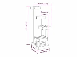 Clicnbuy Árbol para gatos madera maciza pino marrón cera 45,5x49x103 cm Marru00f3n