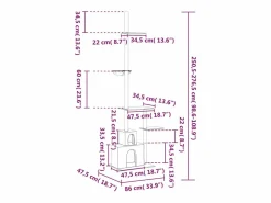 Hot Clicnbuy Árbol rascador gatos suelo a techo oscuro 250,5-276,5 cm Gris