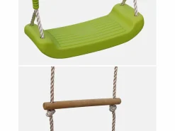 Sweeek Área de juegos columpios, escalera de cuerda