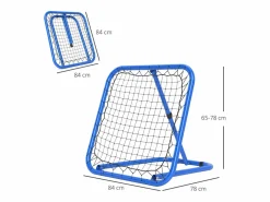Reboteador de fútbol ajustable, 63 x 63 cm, metal, (78 x 84 x 65-78 cm)