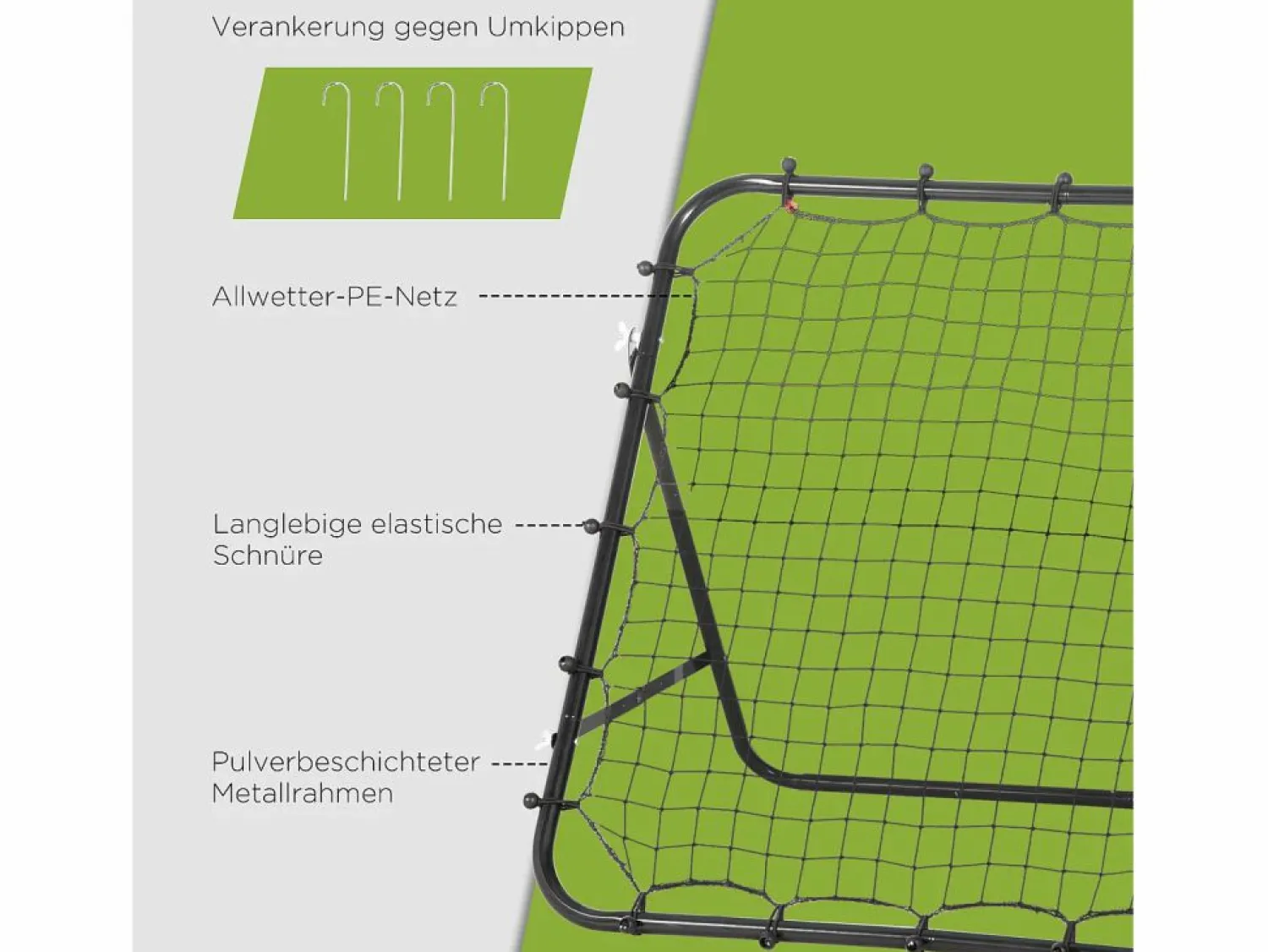 Online Reboteador de fútbol ajustable, de metal, (96x80x96 cm) Aparato De Musculación