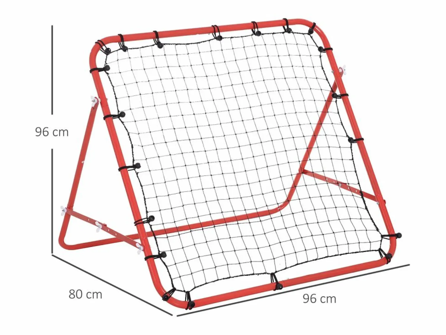 Discount Reboteador de fútbol con ángulo ajustable, metal, y negro (96x80x96 cm) Rojo