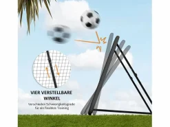 Reboteador de fútbol plegable, 5 posiciones ajustables, acero, (128x118x108-120cm)