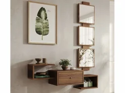 MB Muebles Bonitos Recibidor para Entrada Pasillo en Nogal Ambar 99x22x145cm Neo