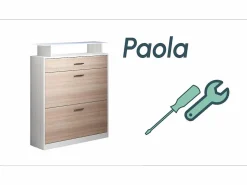 Hot Recibidor zapatero para Entrada Pasillo en Blanco y Sonoma con LED 89x24x105cm Paola Zapatero|Mueble De Almacenaje
