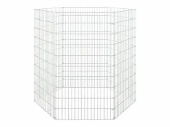 Recinto animales corral 6 paneles hierro galvanizado 54x100 cm ES620205 Plateado