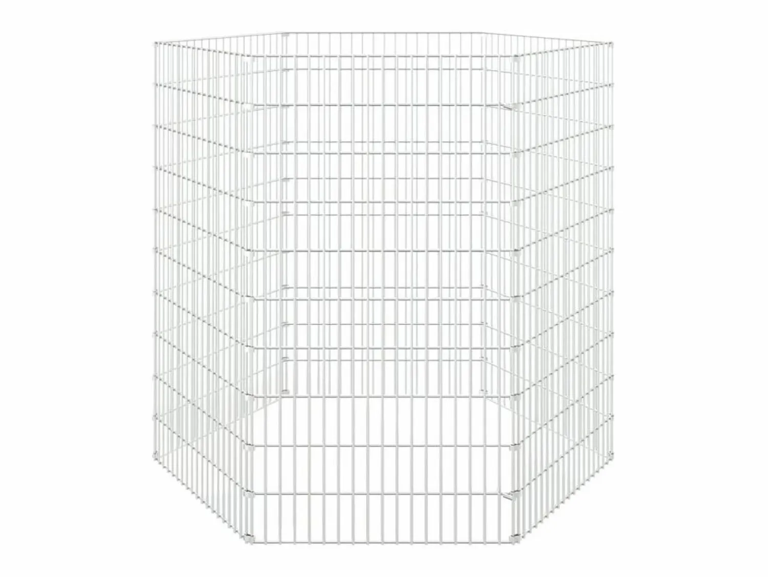Recinto animales corral 6 paneles hierro galvanizado 54x100 cm ES620205 Plateado
