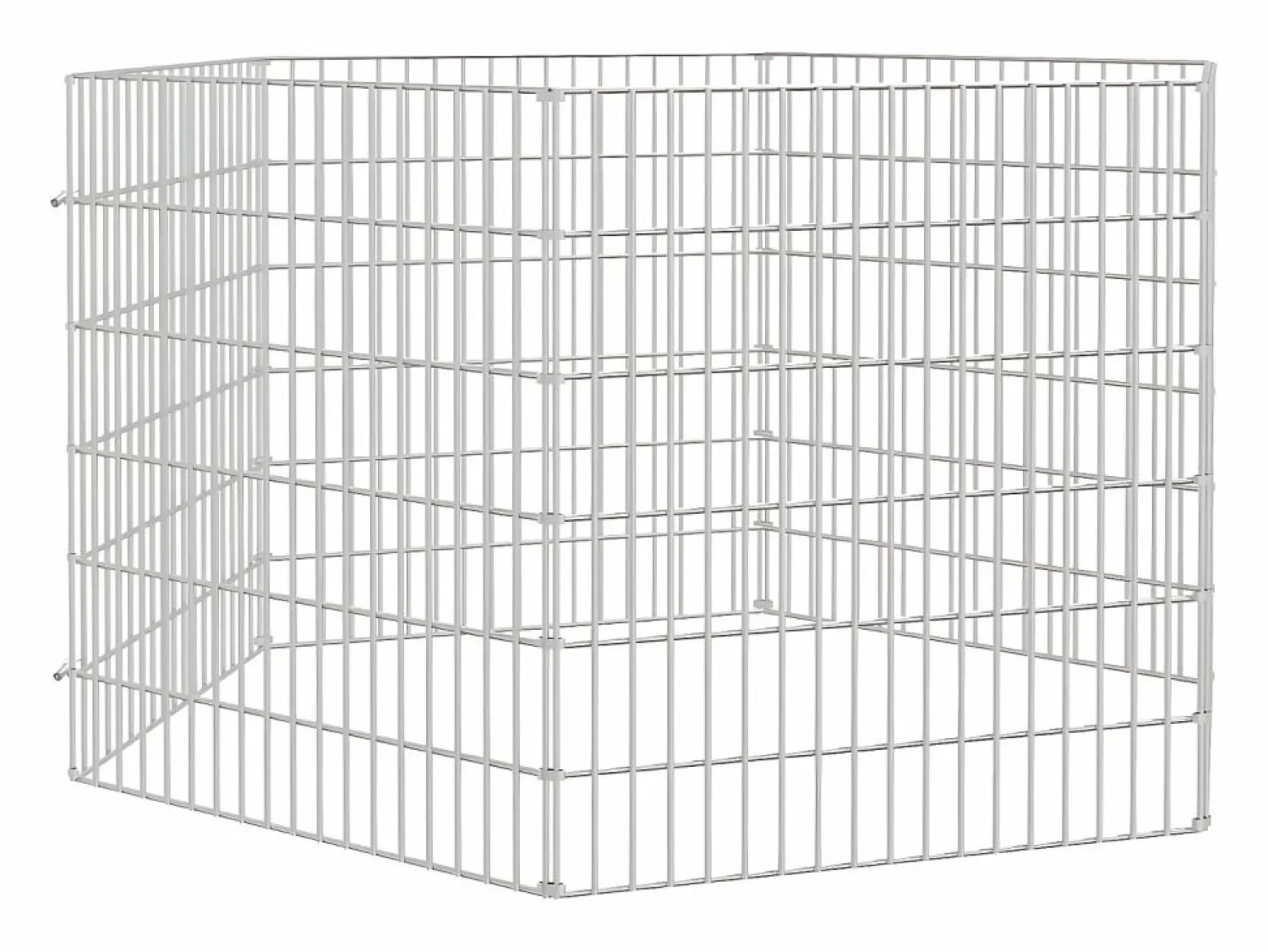 Outlet Recinto animales corral 6 paneles hierro galvanizado 54x60 cm ES864964 Plateado