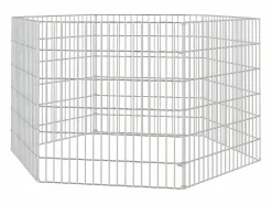 Outlet Recinto animales corral 6 paneles hierro galvanizado 54x60 cm ES864964 Plateado