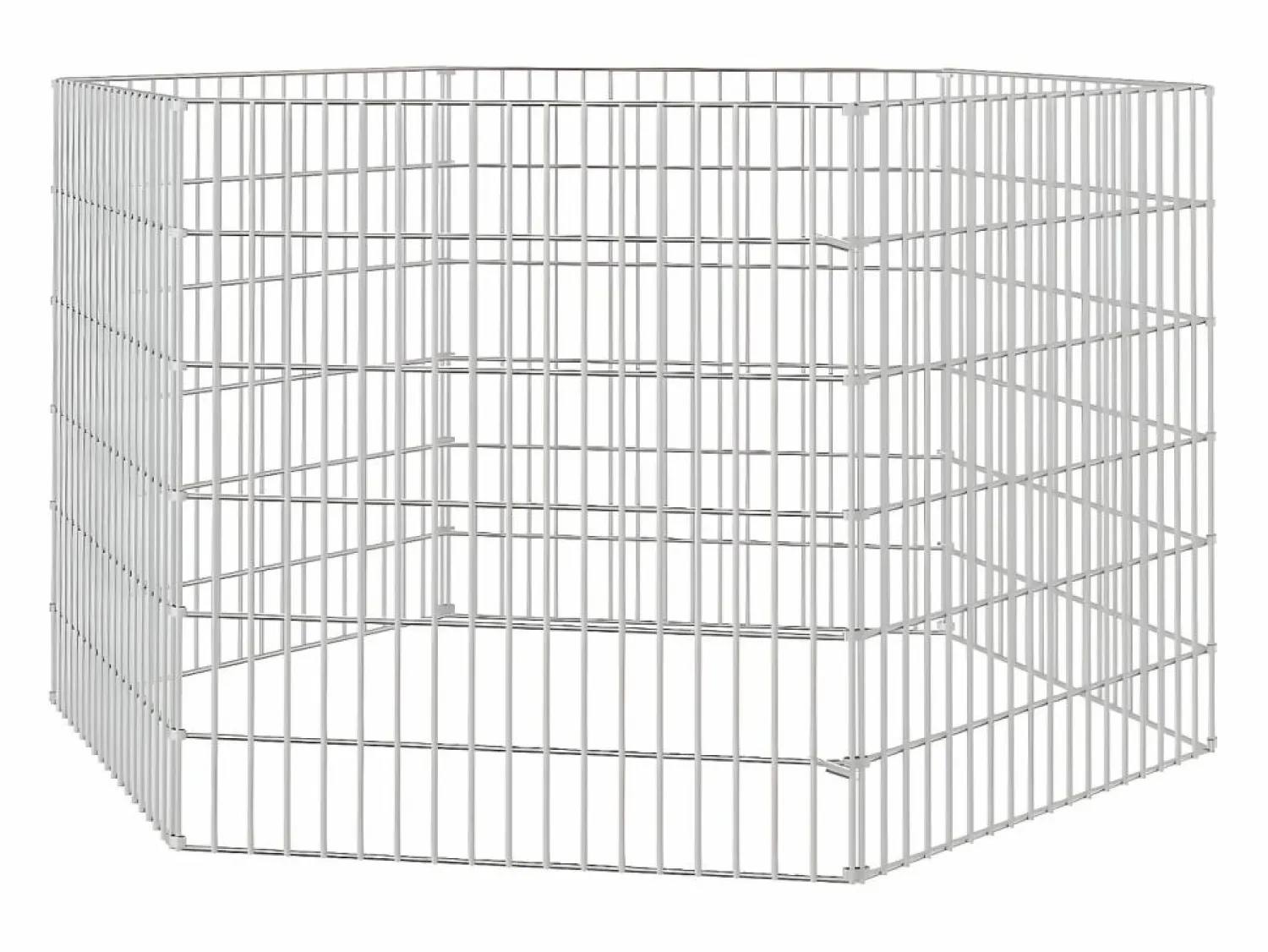 Outlet Recinto animales corral 6 paneles hierro galvanizado 54x60 cm ES864964 Plateado