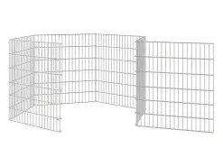 Outlet Recinto animales corral 6 paneles hierro galvanizado 54x60 cm ES864964 Plateado