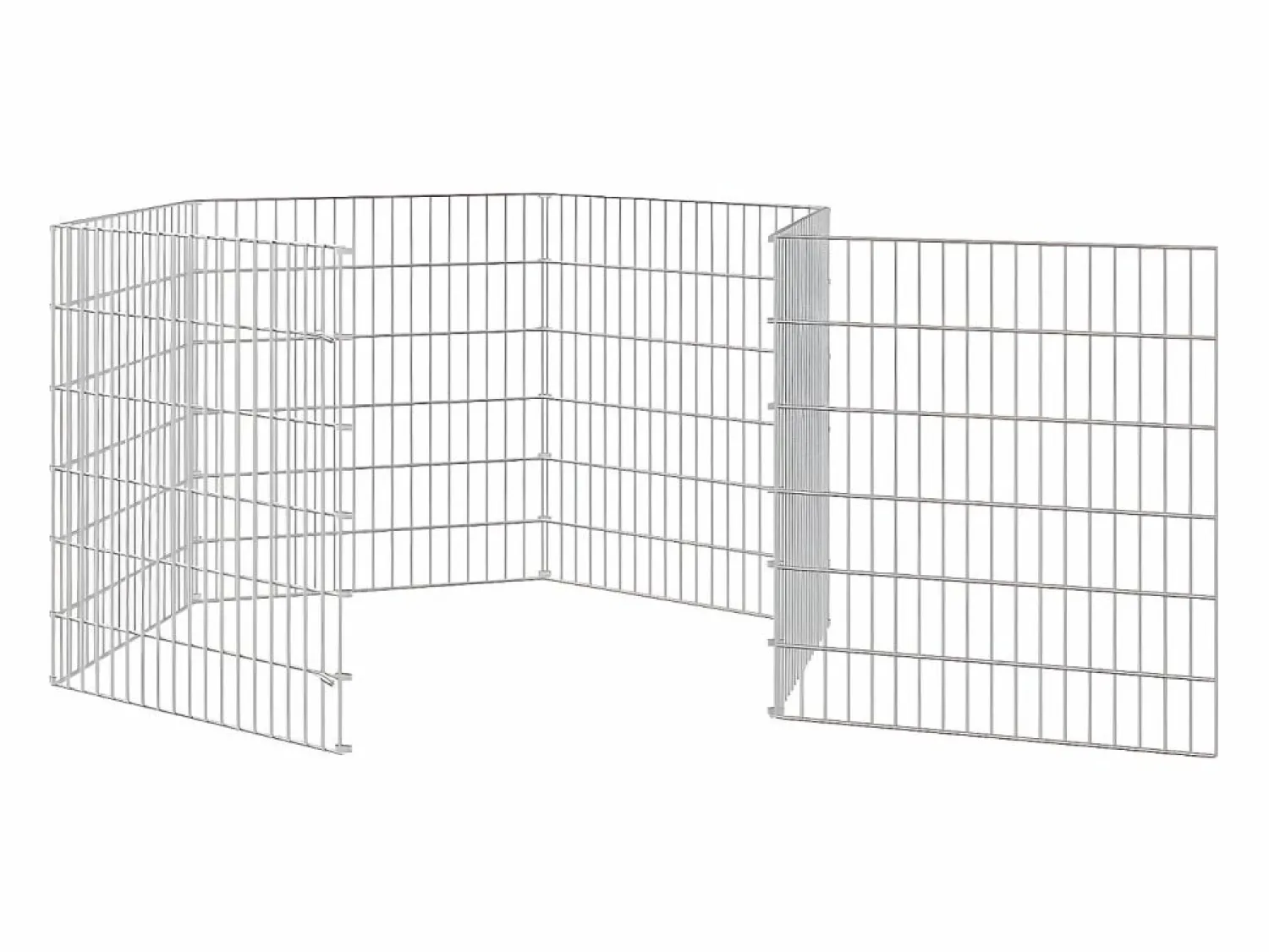 Outlet Recinto animales corral 6 paneles hierro galvanizado 54x60 cm ES864964 Plateado