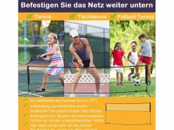 Discount Red de bádminton ajustable y portátil, fabricada en metal y poliéster, con altura regulable, ideal para tenis y voleibol (400x103x94-158 cm) Negro