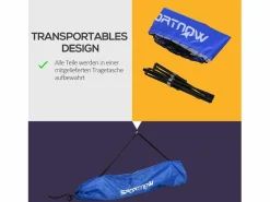 Hot Red de bádminton plegable y ajustable, de metal, (310 x 103 x 107-155 cm) Azul