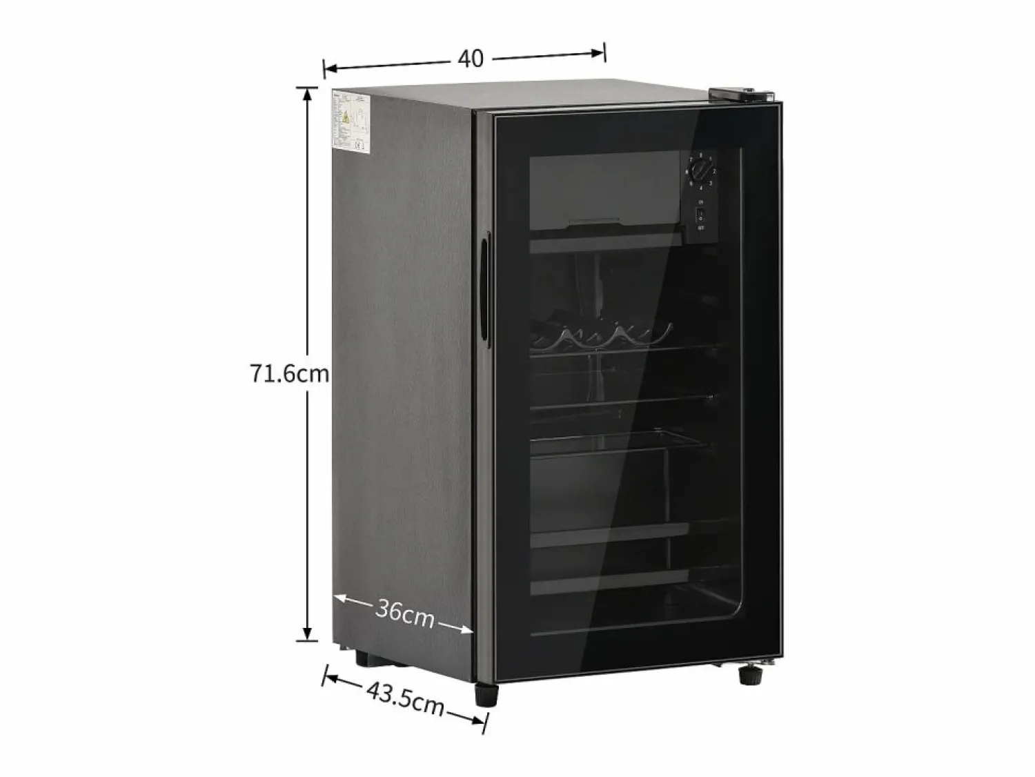 Hauss Spole Refrigerador de 76 litros con iluminación LED - Estantes ajustables -