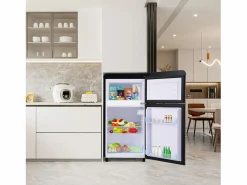 DripeX Refrigerador de doble puerta con ajustes y ruedas - 72L - 120kWh/año - Nivel de ruido bajo de 39 dB - 45x46x91cm