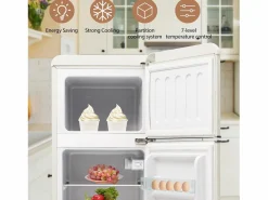 New Refrigerador de dos puertas, 28L + 64L, con 3 estantes y LED, -27 ° C a 13 ° C, 116 kWh/año, eficiencia energética de Electrodomésticos De Frío