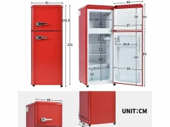DripeX Refrigerador 28L+64L, -27°C~13°C, 116 kWh/año, 45dB, eficiencia energética D, , 41x45.5x105.5cm