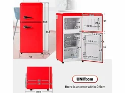 Sale Refrigerador 22L+38L, doble puerta con LED y pies ajustables, clase E, -27°C-13°C, 102 kWh/año, , 42x45.5x88.8cm Electrodomésticos De Frío