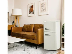 New DripeX Refrigerador 22L+38L, doble puerta con LED y pies ajustables, clase E, -27°C-13°C, 102 kWh/año, , 42x45.5x88.8cm Blanco