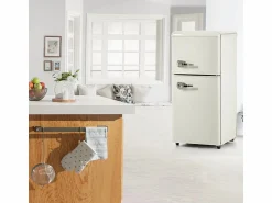 New DripeX Refrigerador 22L+38L, doble puerta con LED y pies ajustables, clase E, -27°C-13°C, 102 kWh/año, , 42x45.5x88.8cm Blanco