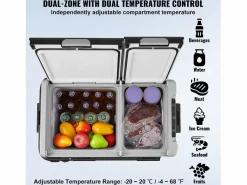 New Refrigerador Portátil SucceBuy 58 L, Doble Zona, Refrigerador Congelador para Coche y Casa Electrodomésticos De Frío