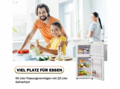 Outlet Hauss Spole Refrigerador retro. Frigorífico-congelador combinado con un volumen total de 60 litros, un volumen de congelador de 22 litros. Blanco