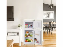 Outlet Hauss Spole Refrigerador retro. Frigorífico-congelador combinado con un volumen total de 60 litros, un volumen de congelador de 22 litros. Blanco