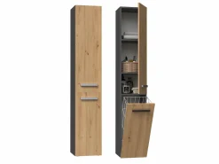 Clearance REGGY - Perchero de pared + espejo grande - 6 ganchos dobles - Estante - Mueble de entrada - 85x82x15cm Perchero