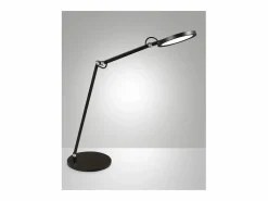 Regina - Lámpara de mesa ajustable Fabas Luce negra - LED táctil de 9 W integrado, regulable, CCT (3000K, 4000K, 5000K, 6000K)