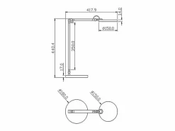 Regina - Lámpara de mesa ajustable Fabas Luce negra - LED táctil de 9 W integrado, regulable, CCT (3000K, 4000K, 5000K, 6000K)