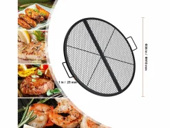 Outlet Rejilla de Hogar SucceBuy Redonda Plegable de 91cm, Acero Robusto X-Marks, Utensilios de Cocina de Camping Portátiles para Fiestas al Aire Libre, Materiales Y Utensilios De Cocina