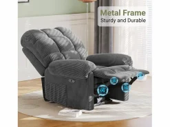 DripeX Relájate silla de terciopelo eléctrico del sillón, silla de ocio ajustable con USB, respaldo ajustable, anti -estatico con reposapiés - 96x97x104cm