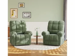 DripeX Relájate sillón de terciopelo eléctrico de sillón, silla de ocio ajustable con USB, respaldo ajustable, antiestático con reposapiés - 96x97x104cm Verde