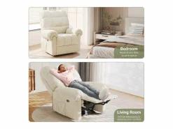 DripeX Relájate sillón de terciopelo eléctrico de sillón, silla de ocio ajustable con USB, respaldo ajustable, antiestático con reposapiés - 96x97x104cm