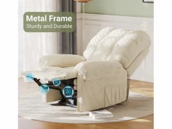 DripeX Relájate sillón de terciopelo eléctrico de sillón, silla de ocio ajustable con USB, respaldo ajustable, antiestático con reposapiés - 96x97x104cm