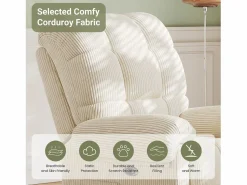 DripeX Relájate sillón de terciopelo eléctrico de sillón, silla de ocio ajustable con USB, respaldo ajustable, antiestático con reposapiés - 96x97x104cm