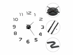 Sale Reloj 3D de pared con diseño moderno 100 cm XXL ES398675 Negro