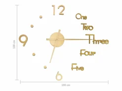 Online Reloj 3D de pared con diseño moderno 100 cm XXL ES746394 Dorado
