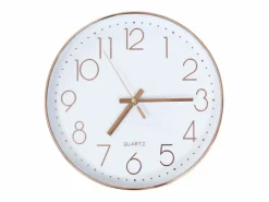 Discount Reloj de pared 30 cm rosa dorado ES797365 Blanco