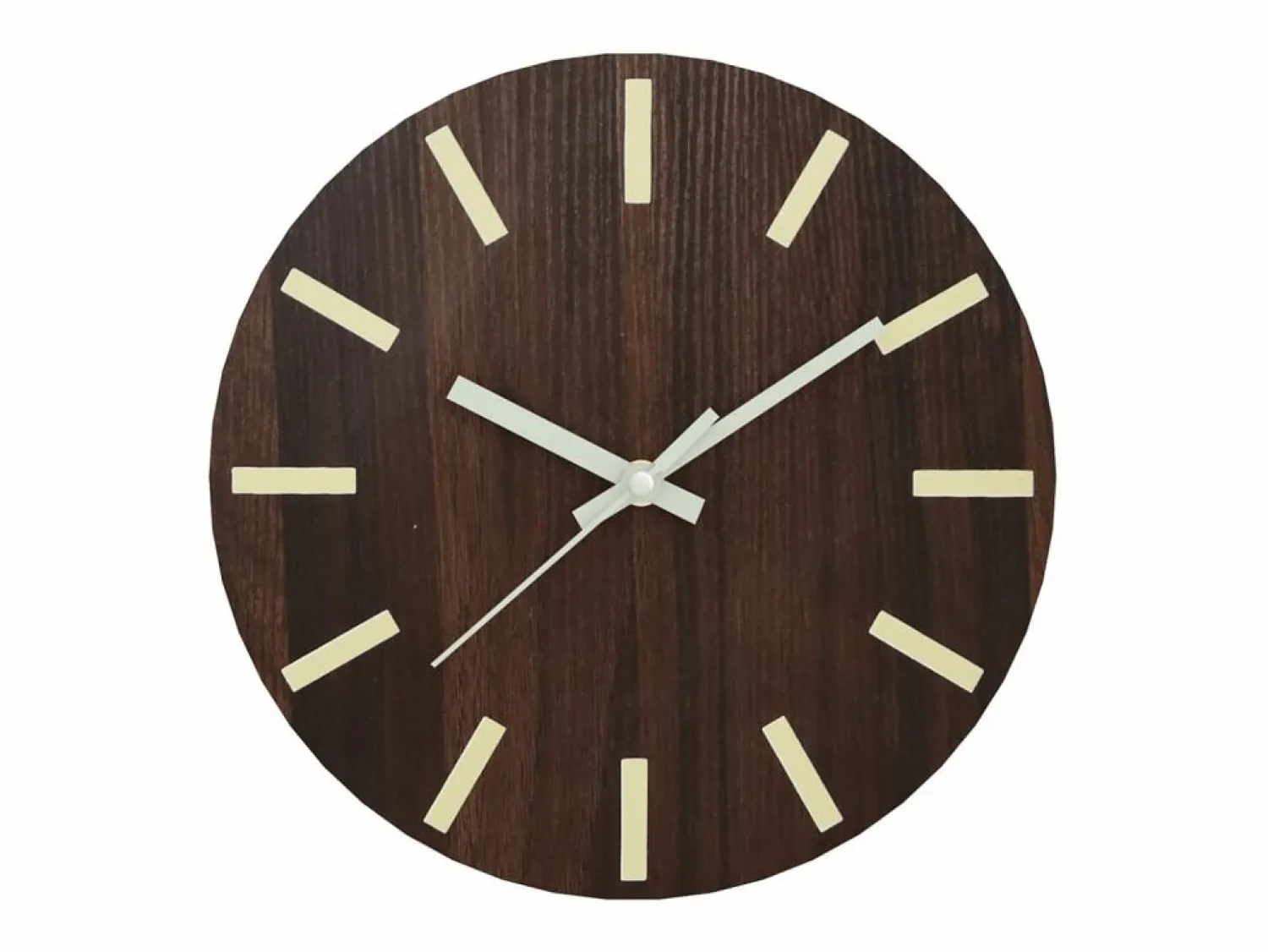 Reloj de pared con escalas y agujas luminosas marrón Ø30 cm ES778478